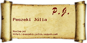 Peszeki Júlia névjegykártya