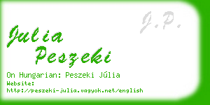 julia peszeki business card